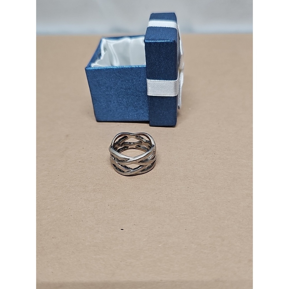 Vintage Sterling Silver‎ No Stone Intertwined Criss-Cross Ring Sz 8.25